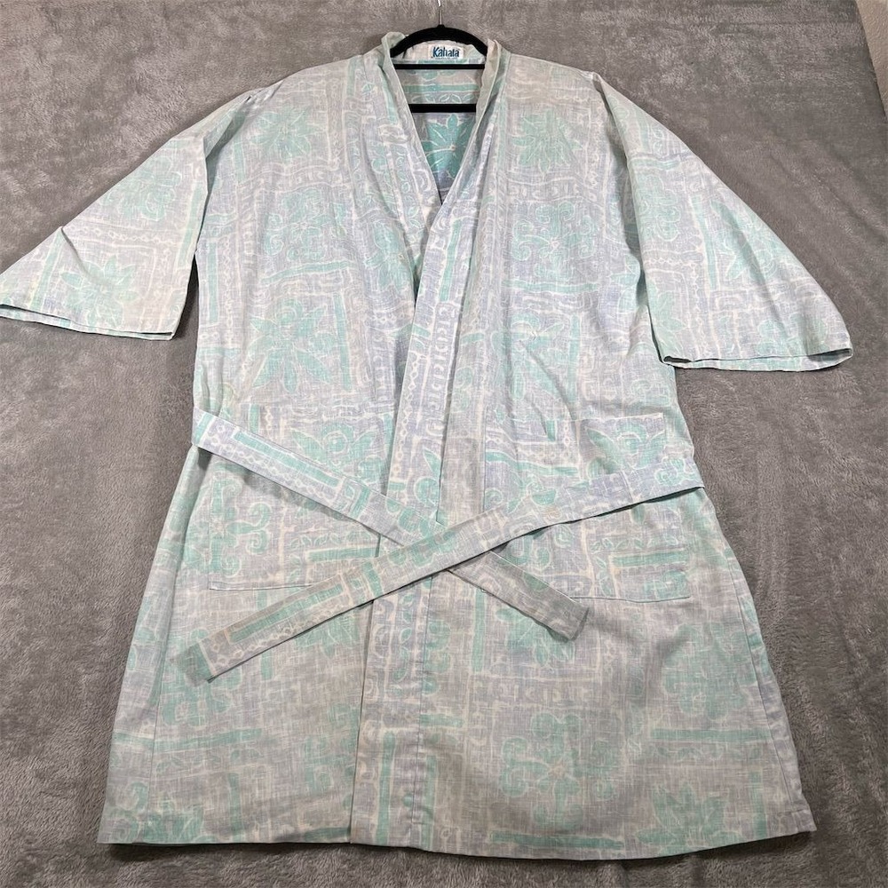 Vintage Kahala Women's Floral Kimono Robe Multicolor Tie Waist